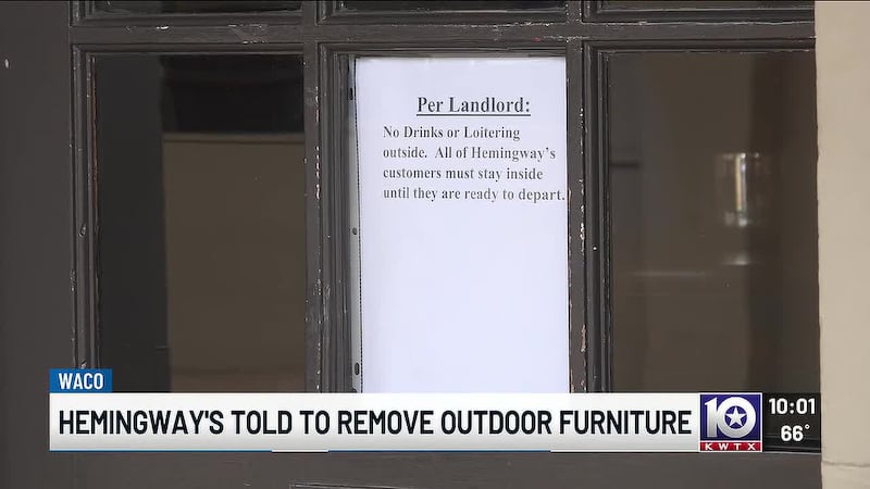Local bar says revenue is down 25% after being forced to remove outdoor furniture