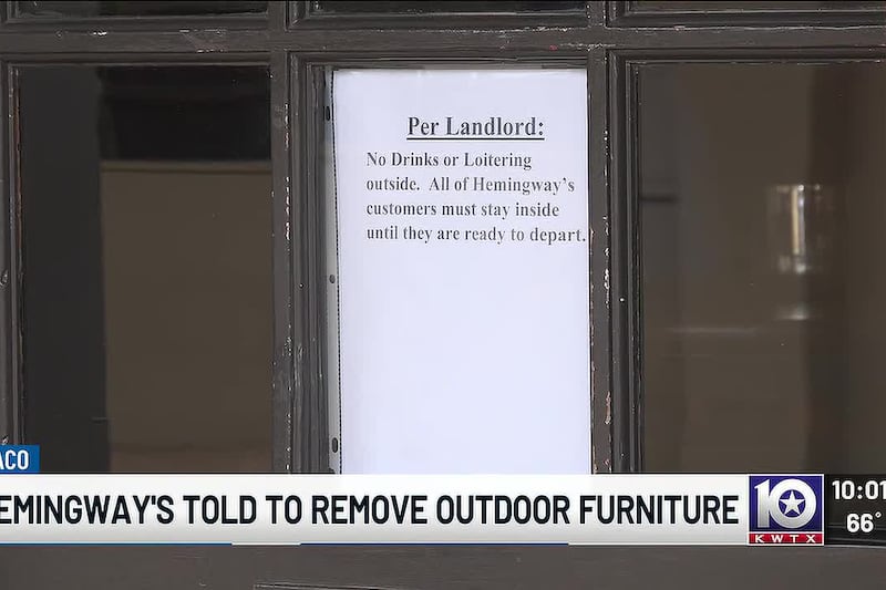 Local bar says revenue is down 25% after being forced to remove outdoor furniture