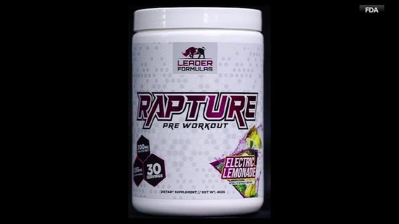 Leader Formulas recalled Rainbow Twist, Electric Lemonade and Berry Mojito Rapture Pre-workout...
