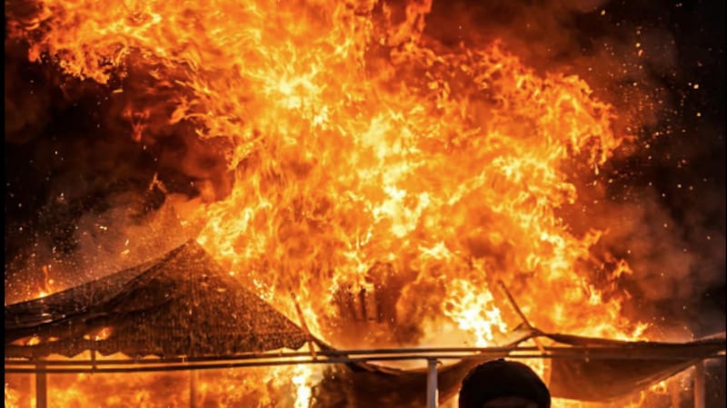 Erwin at scene of fire in Gatesville on Monday (Credit: Tiffany Butler)