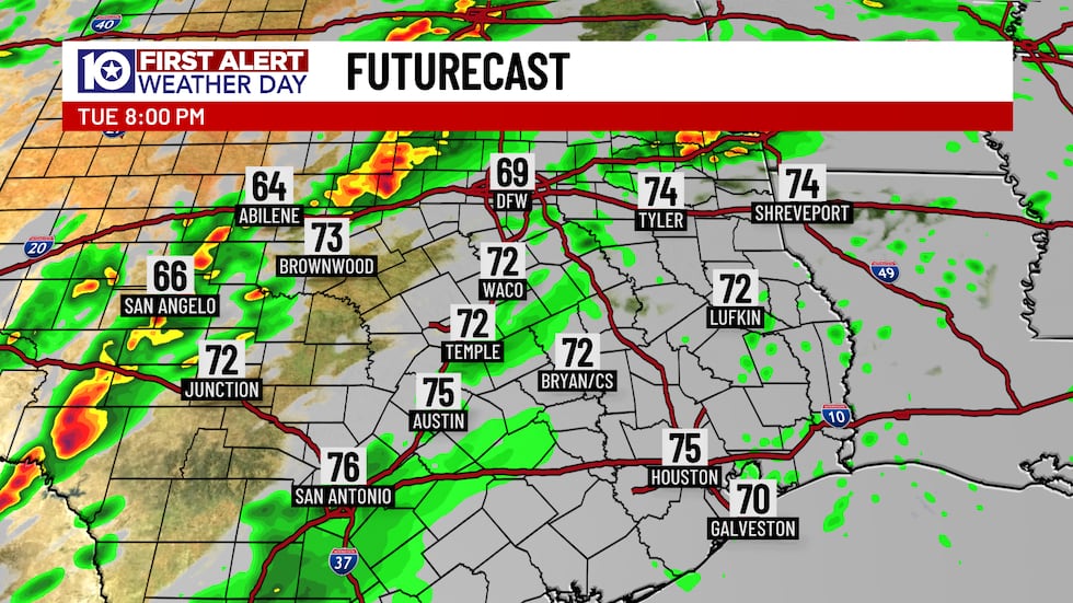 The first round of thunderstorms could *potentially* blossom between roughly 1 PM to 7 PM....