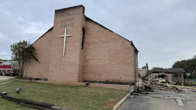 A fire destroyed the Fort Graham Baptist Church in Whitney, Texas, on March 31, 2026.