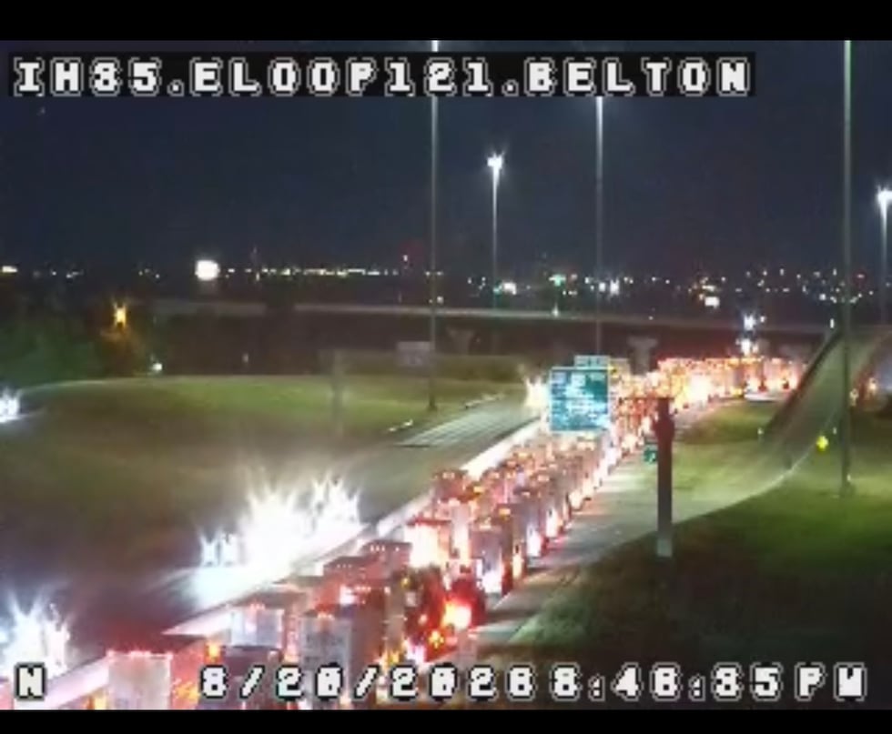 Accidente mortal provoca el cierre de la I-35 en dirección norte en Belton, Texas.