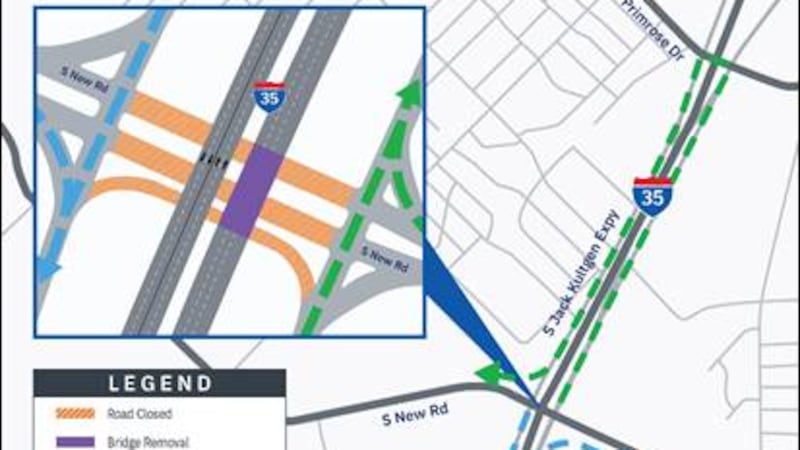 Rutas alternativas de TxDOT para el cierre del puente de New Road