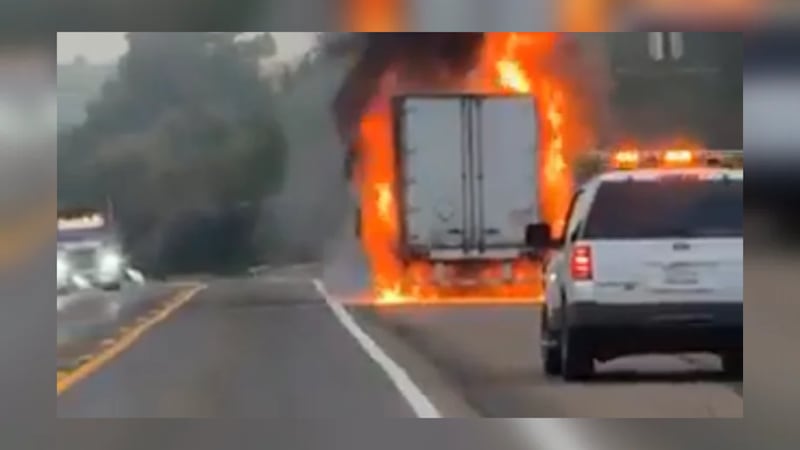 18-wheeler fire closes SH 90 N at Neff Lane near Bedias