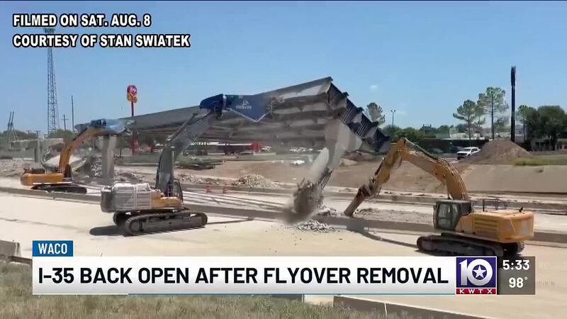 Local employees said the destruction was loud, dusty, and caused heavy traffic.