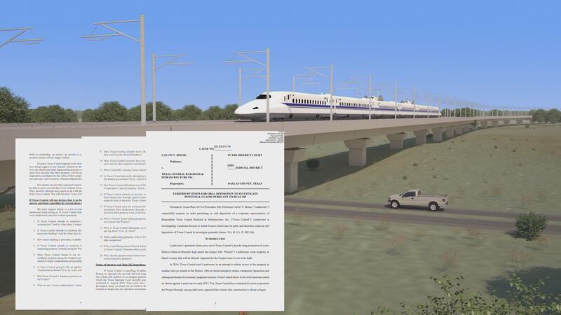 Regla 202 Petición presentada contra Texas Central Railroad.