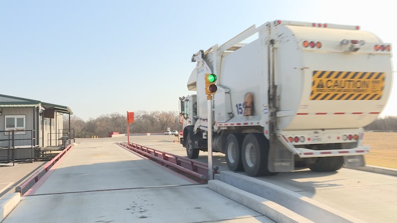 Garbage truck passes through scale at Waco's transfer station