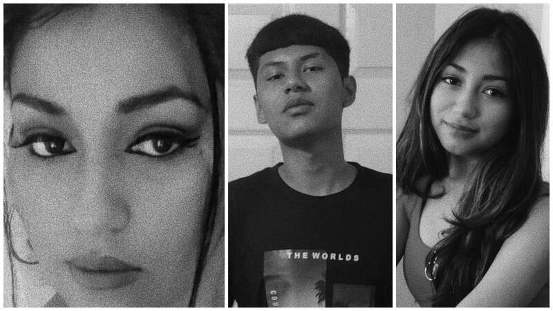 Mónica, su hijo Miguel y su hija Natalie.