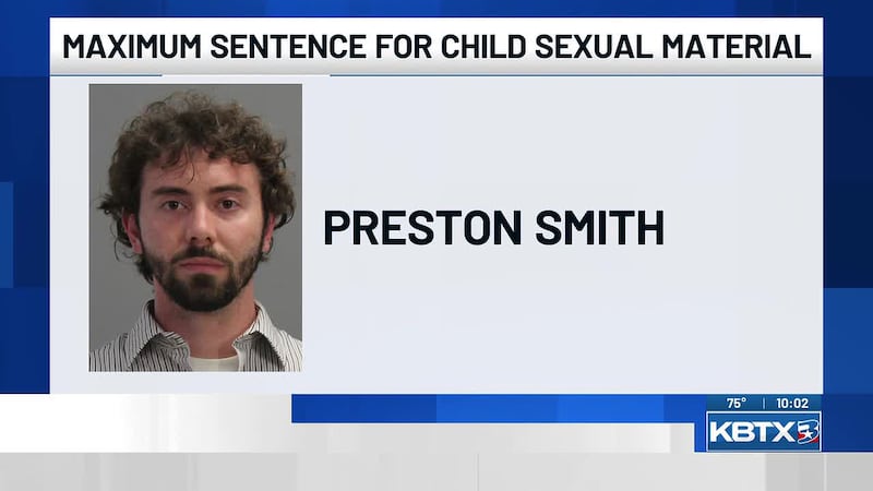 Man receives maximum sentence for possession of child pornography in Brazos County