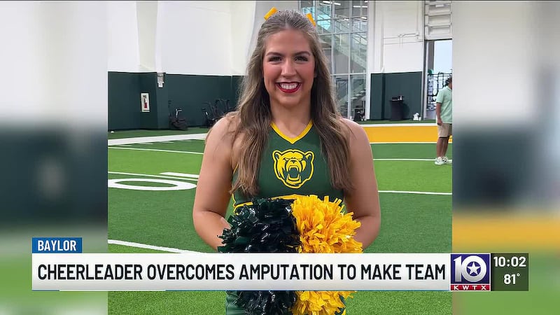 Baylor cheerleader overcomes amputation to live out college dream