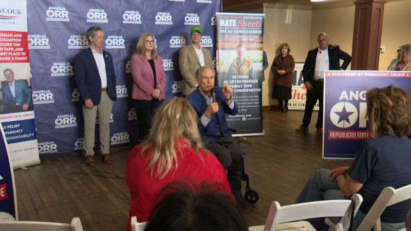 Governor Abbott rallies with Republican candidates in Mexia ahead of Texas primary