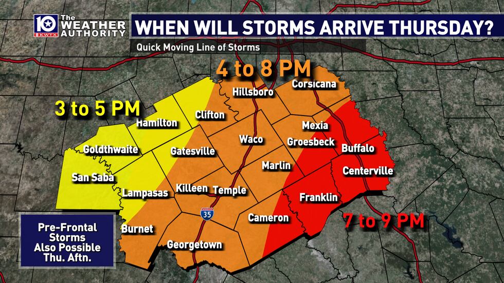 Aunque es posible que haya múltiples rondas de tormentas severas el jueves, la ola principal...