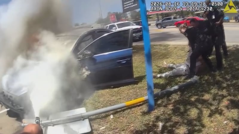 Deputies pull theft suspect from burning vehicle after chase in Montgomery County