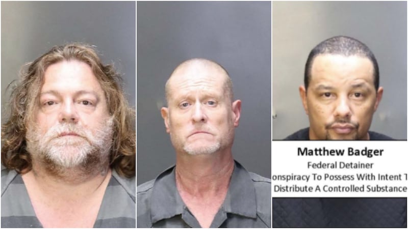 The sheriff’s office said Cheyenne Broughm Pate (left), Christopher Sanders (middle) and...