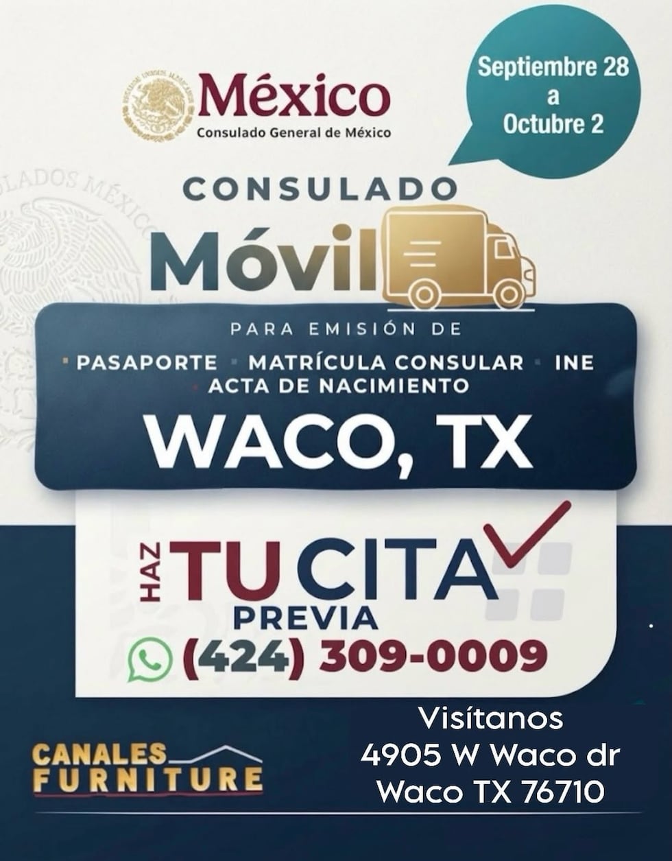 Consulado móvil de México ofrece trámites en Waco