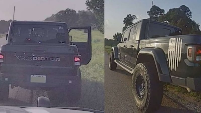 El DPS dice que se cree que el sospechoso conducía un vehículo Jeep Gladiator sin distintivos...