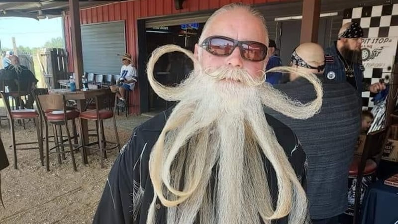 Charley Goble, 60, of Bruceville Eddy is the reigning National Beard and Mustache Champion.