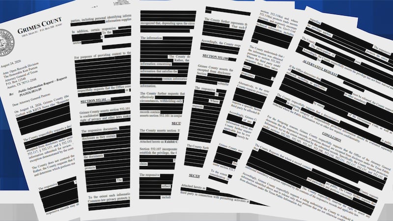 KBTX is seeking transparency after Grimes County officials moved to block the release of...
