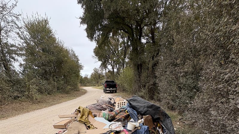 Photo of garbage illegally dumped on Wilson Road