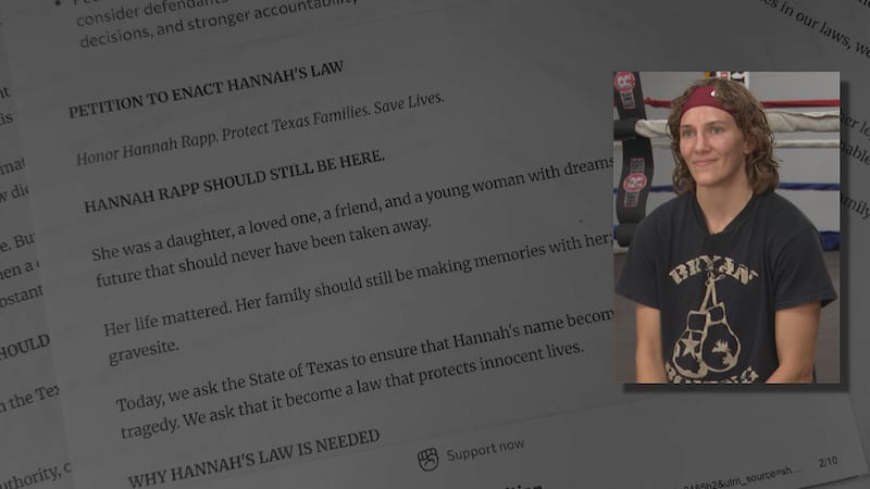 Community rallies behind Hannah Rapp, pushes for “Hannah’s Law” after boxer’s death