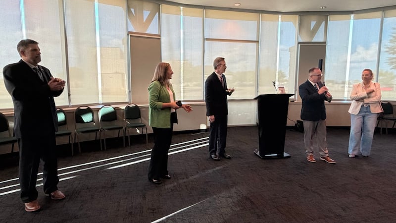 (From left to right): Christopher Whittaker, Kate McDaniel (Killeen HR Director, Joseph...