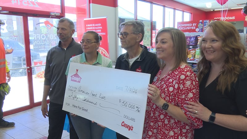 Casey’s presented a $50,000 donation to the American Heart Association to expand CPR education...