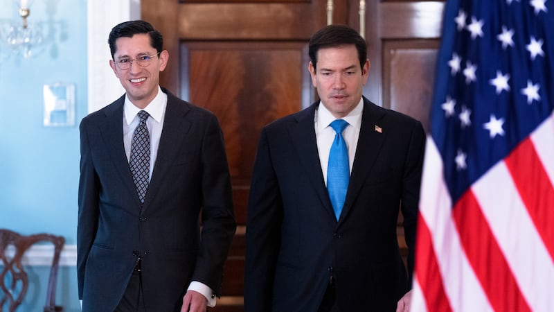 El secretario de Estado Marco Rubio y el secretario de Relaciones Exteriores de México,...