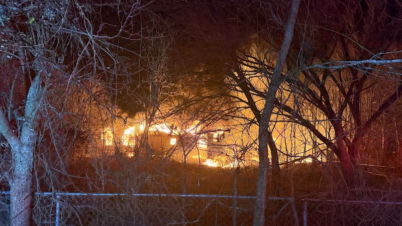 The fire erupted at about 6:15 p.m. in the 200 block Carlton lane.