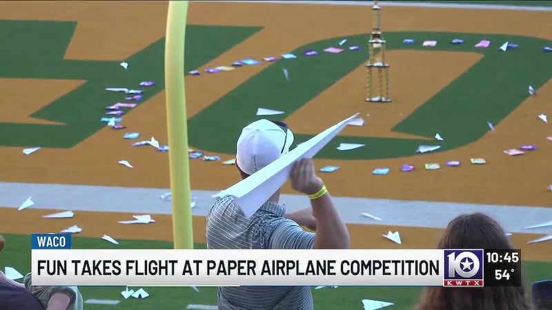 Fun takes flight at paper airplane competition in McLane Stadium