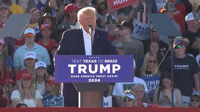 Donald Trump in Waco, Texas on Saturday, March 2023.