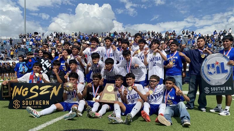 The La Vega boys soccer team is bringing home a state title after taking down Lake Dallas, 1-0.