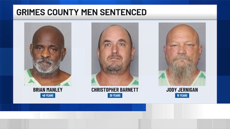 Brian Keith Manley, 51, Christopher Barnett, 49, and Jody Jernigan, 60, all received...