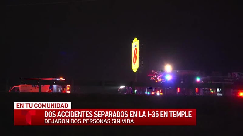 Dos personas mueren después de que dos accidentes cerraran partes de la I-35 en Temple la...