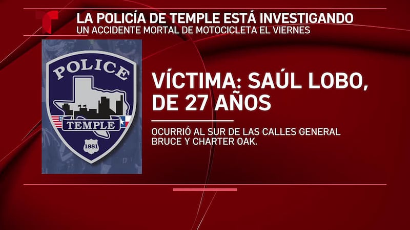 Choque fatal de motocicleta reportado cerca de la I-35 en Temple, la policía esta investigando