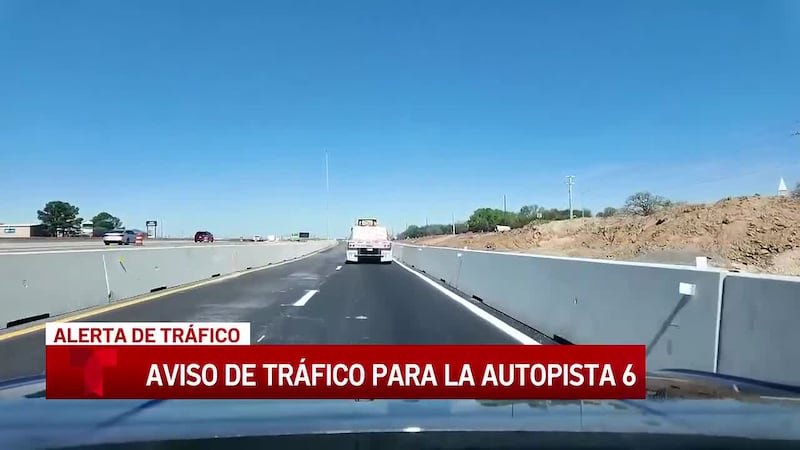 Aviso de tráfico para la autopista 6