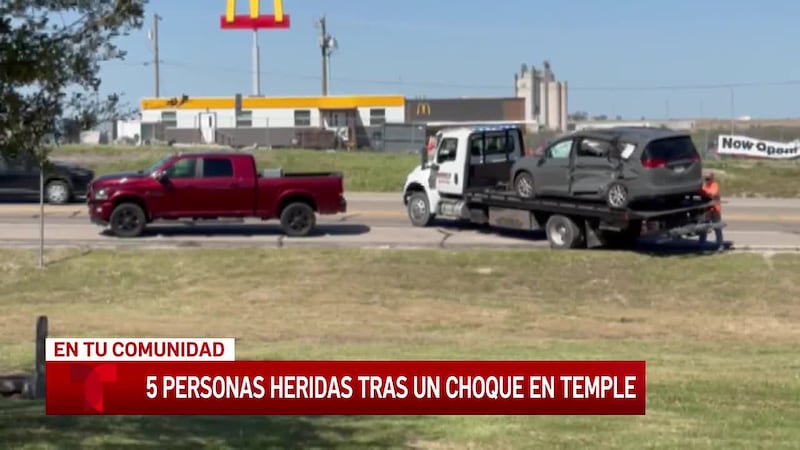 Cinco heridos en una colisión en Temple, según la policía