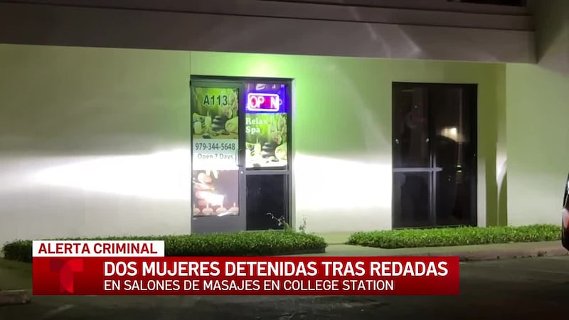 Dos personas son detenidas en operativos de salones de masaje en College Station