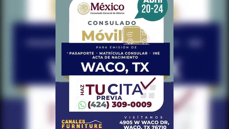 Consulado mexicano móvil está en Waco hasta mañana