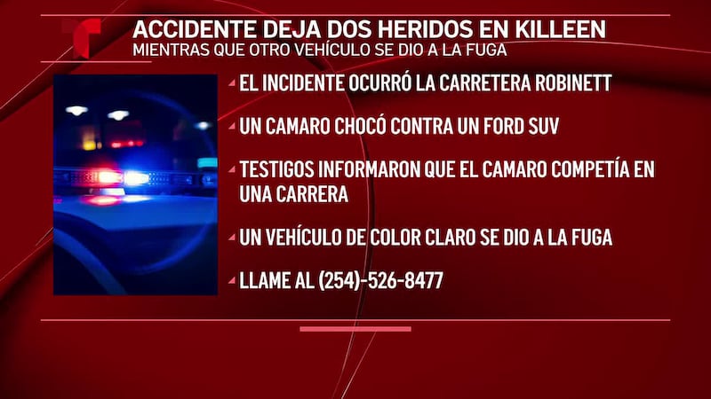 La policía de Killeen investiga accidente en Robinett Road; un conductor se encuentra en...