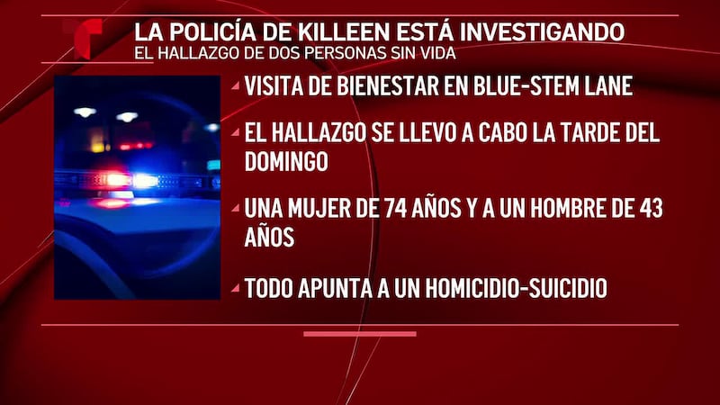 Dos personas mueren en un hogar de Killeen en un aparente asesinato-suicidio