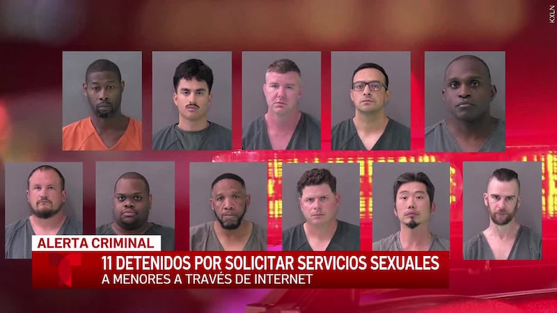 11 personas arrestadas en una operación encubierta en Texas contra solicitación de menores en...