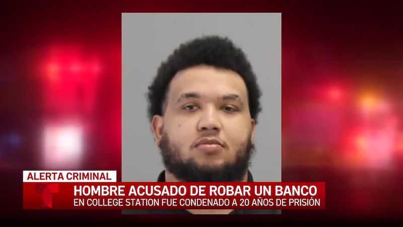 Fiscales del condado de Brazos consiguen condena de 20 años para un ladrón de un banco de...