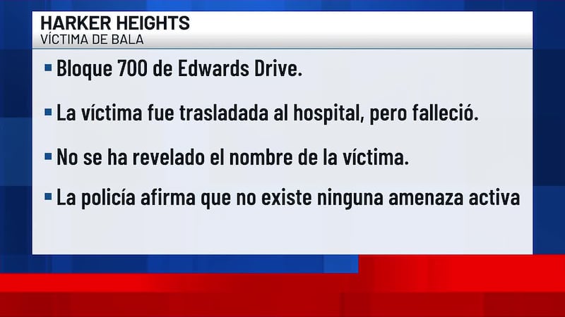 La policía de Harker Heights investiga un tiroteo mortal