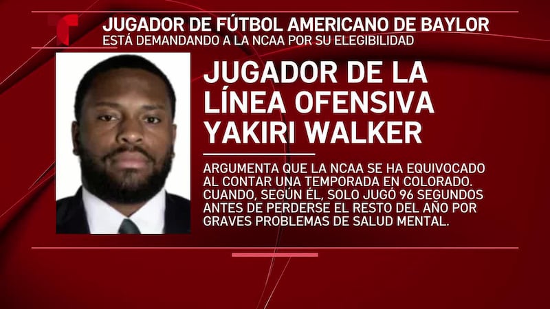 El jugador de fútbol americano de la Universidad de Baylor, Yakiri Walker, demanda a la NCAA...