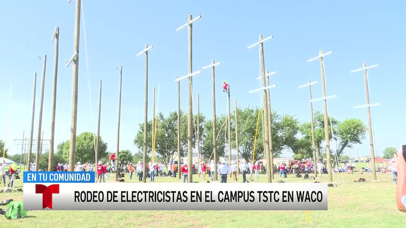 Estudiantes de TSTC exhiben sus habilidades en un rodeo de postes de electricidad en Waco