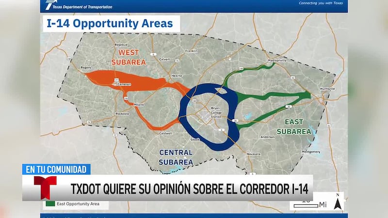 El TxDOT revelará conceptos de rutas para la I-14 en próximas reuniones públicas del Valle de...