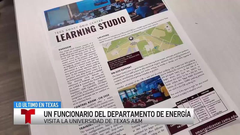 Una alta funcionaria de energía visita el laboratorio de A&M construido para someter a pruebas...