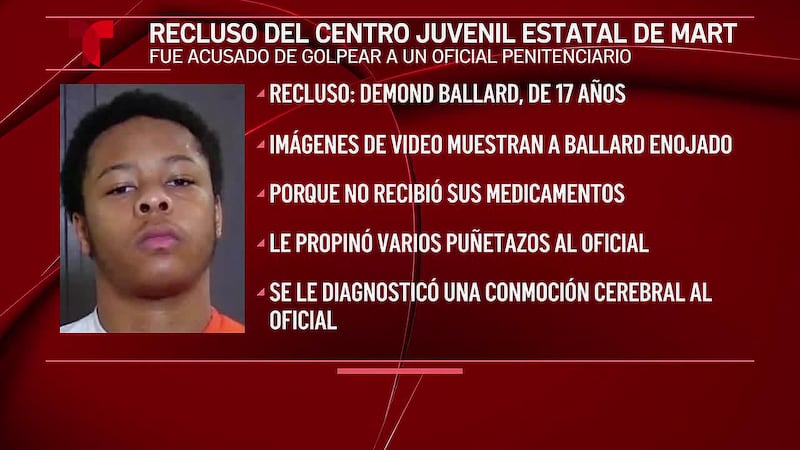 Detienen a un recluso del Centro Correccional Juvenil Estatal de Mart por agredir a un agente