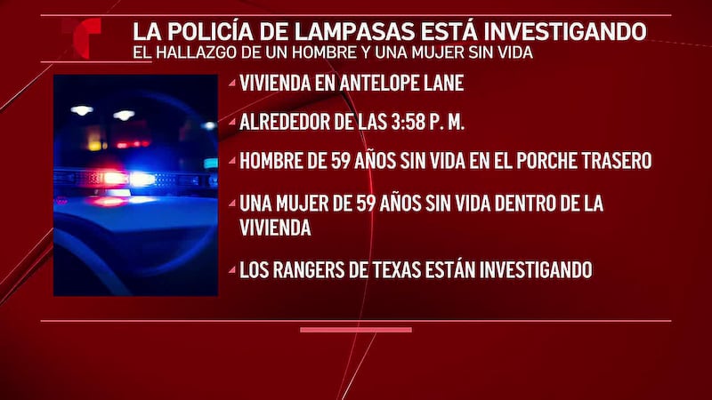Encuentran muertos a un hombre y una mujer en una vivienda de Lampasas